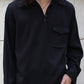 レーヨンプルオーバーシャツ[Black]