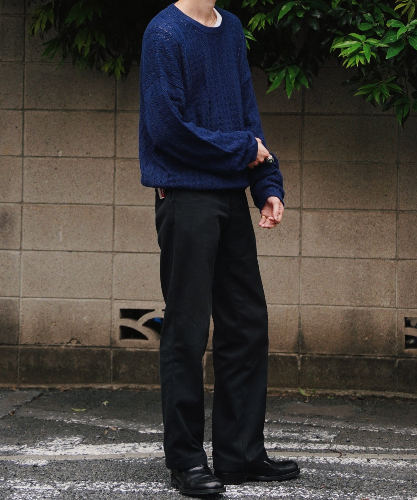 ロープメッシュサマーニット[Navy]