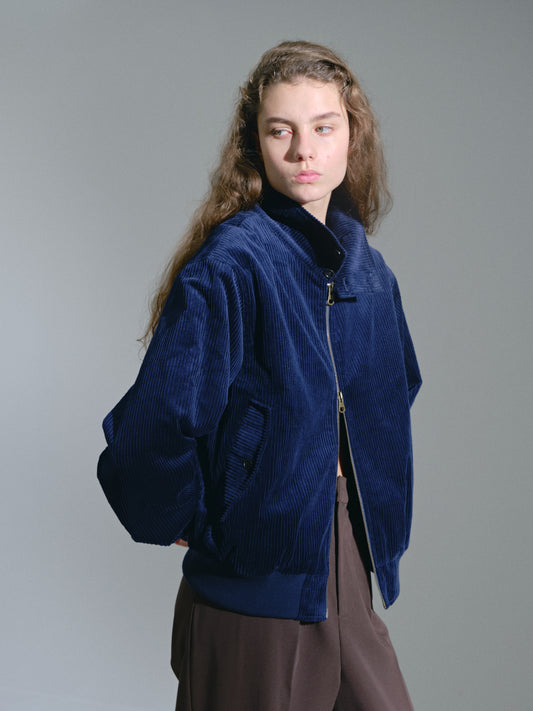 ヘビーコーデュロイハリントンジャケット[Navy]