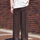 クラシックストレートスラックス[Dark Brown]