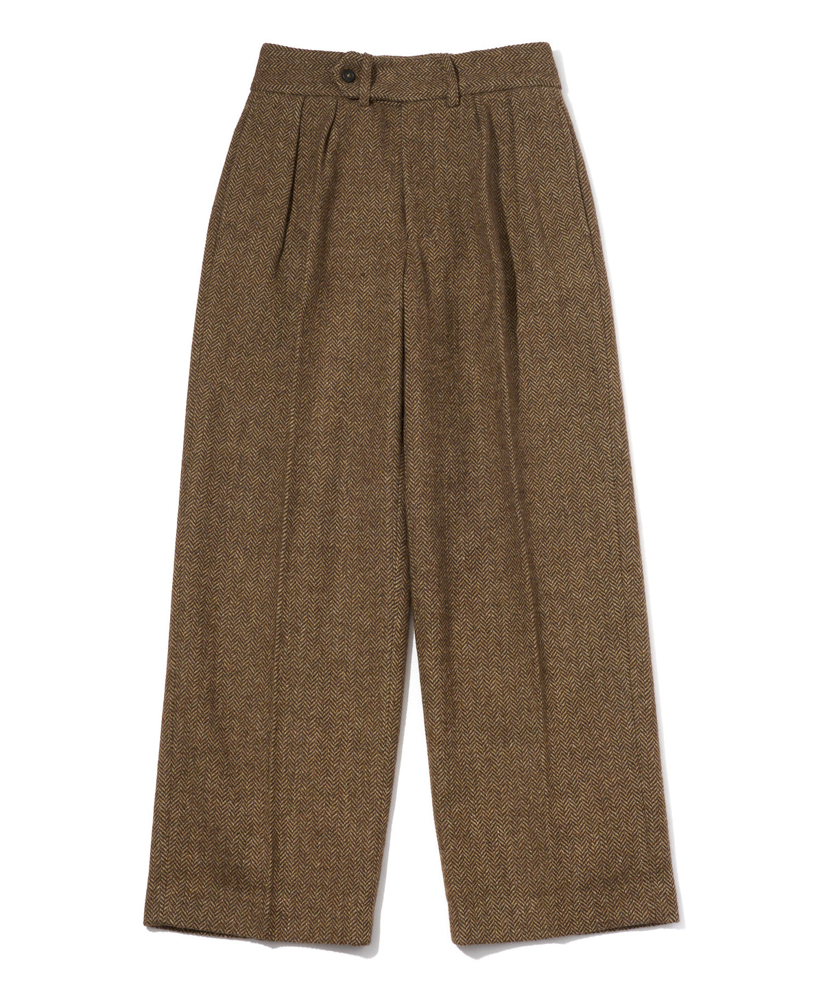 ヘリンボーンツイードスラックス[Beige]