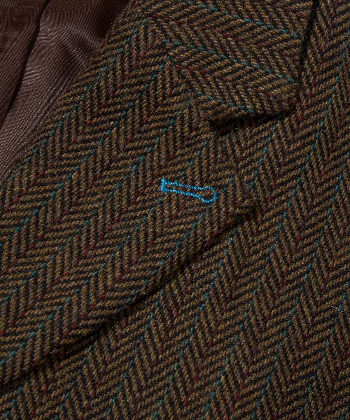 ヘリンボーンツイードオーバージャケット[Brown]