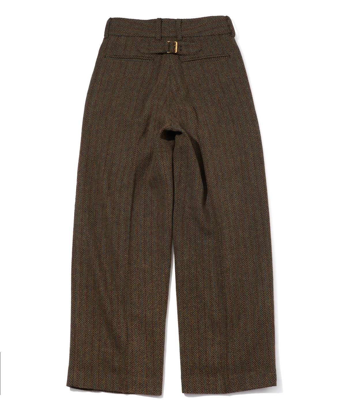 ヘリンボーンツイードスラックス[Brown]