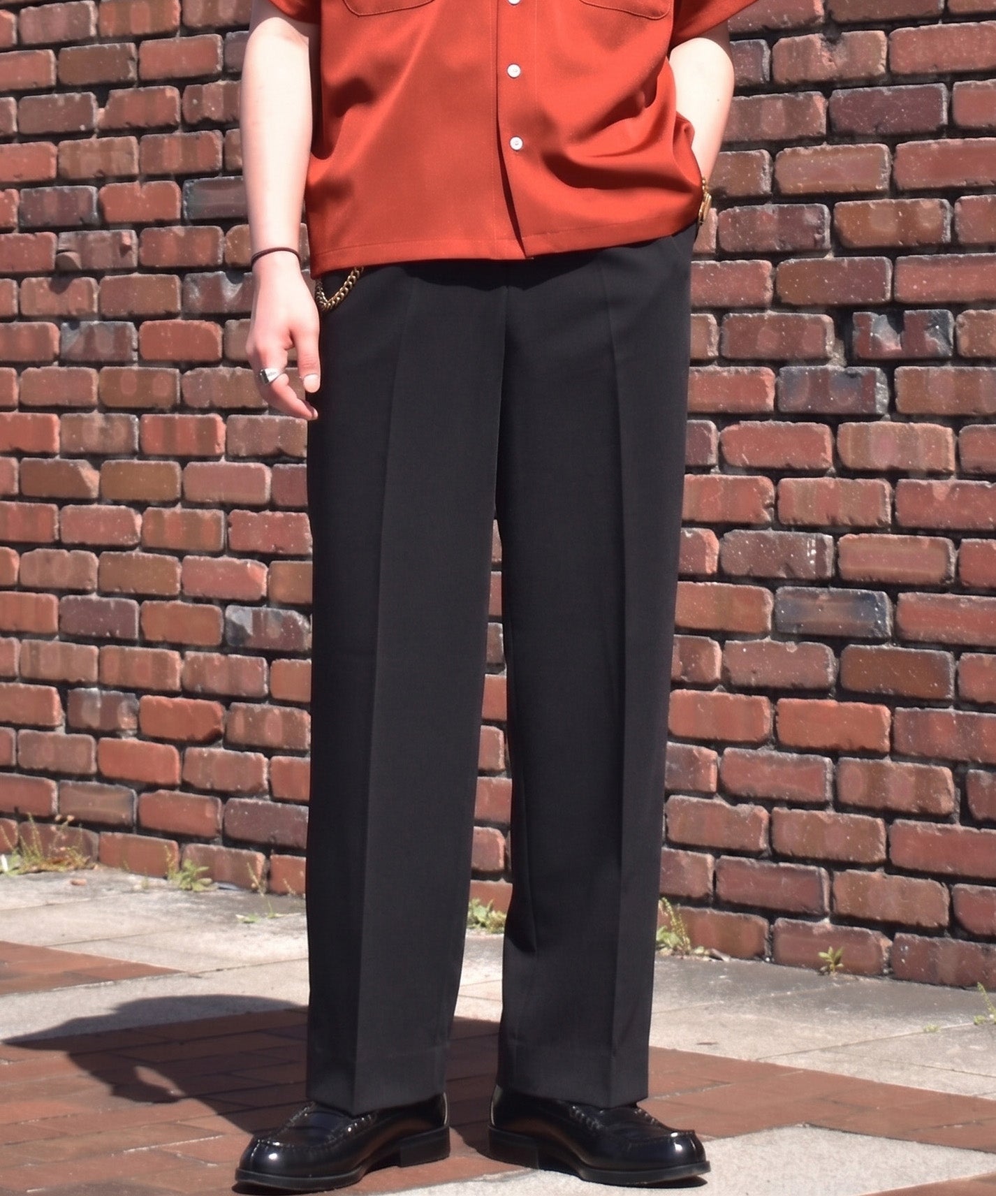 クラシックストレートスラックス[Black]